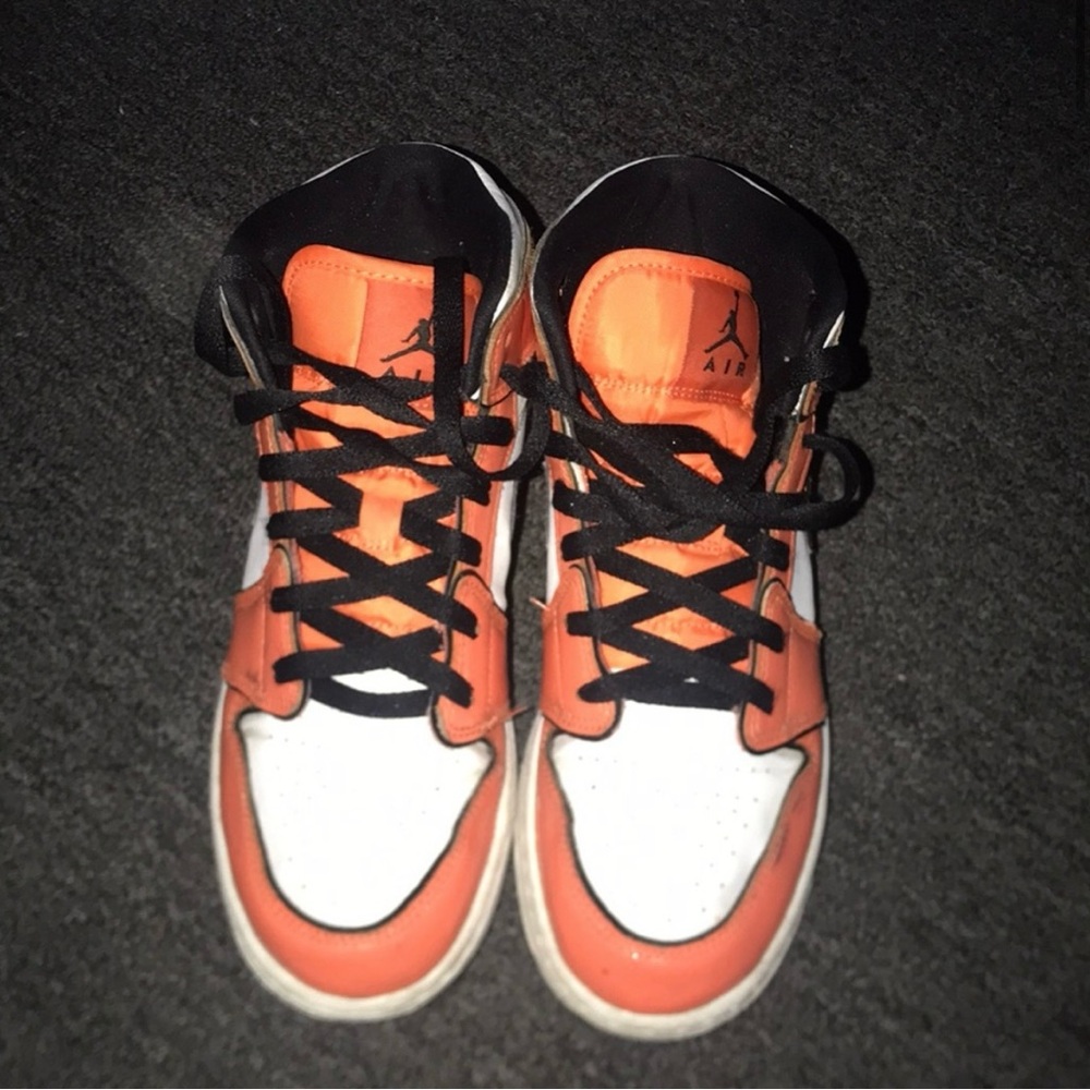 Air Jordan Orange and White Sneakers